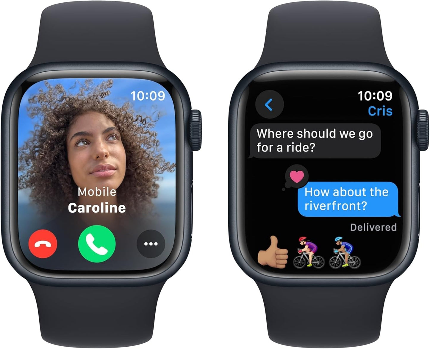 Apple Watch Series 9 [GPS, 45mm] Carcasa de Aluminio Medianoche con Banda Deportiva Medianoche, M/L